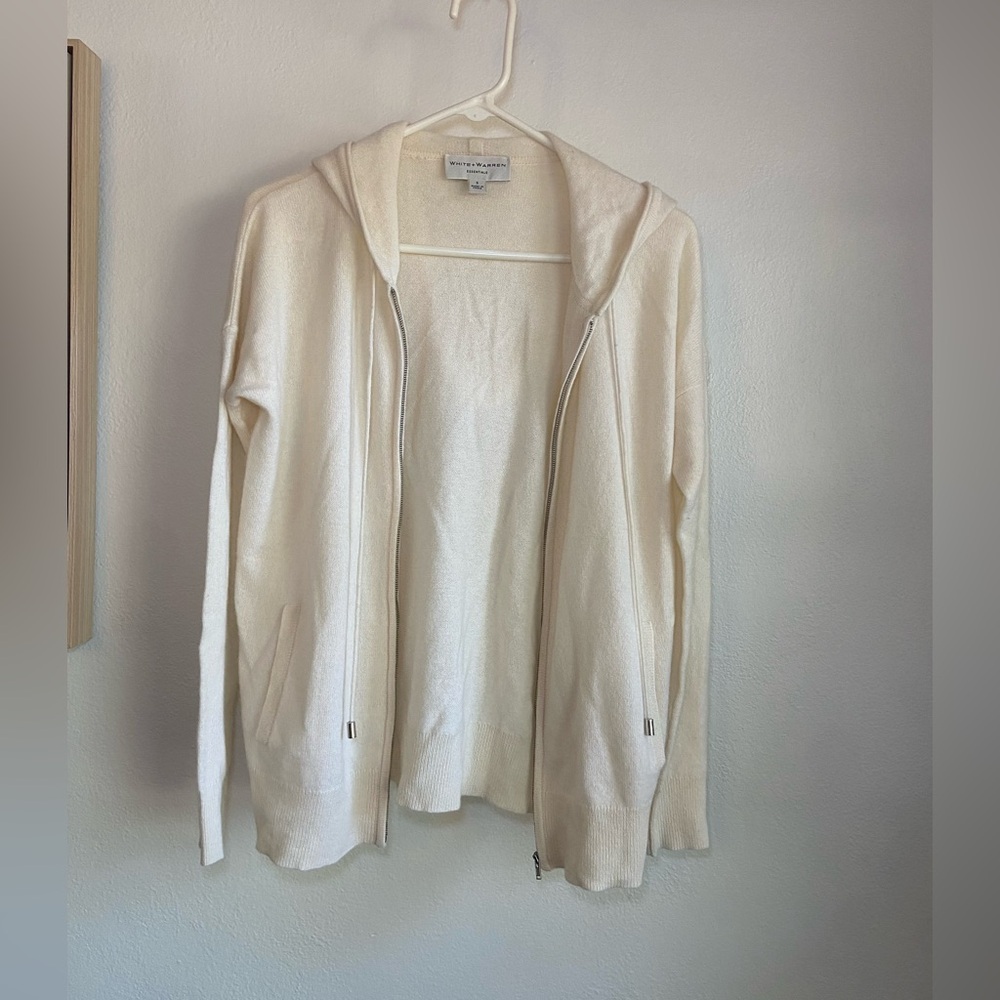 White and Warren Cashmere Zip Hoodie -S - Picture 11 of 16